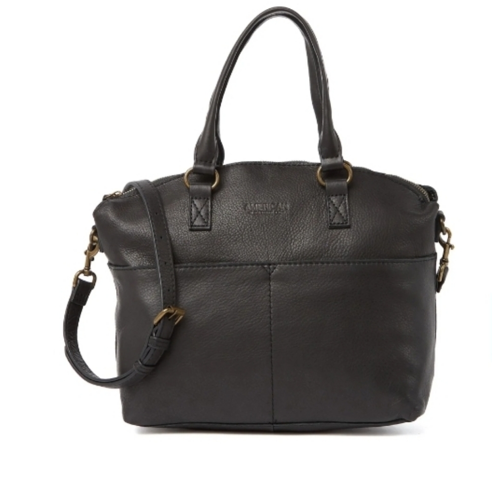 AMERICAN LEATHER CO. Black Carrie Dome Satchel - Picture 5 of 10